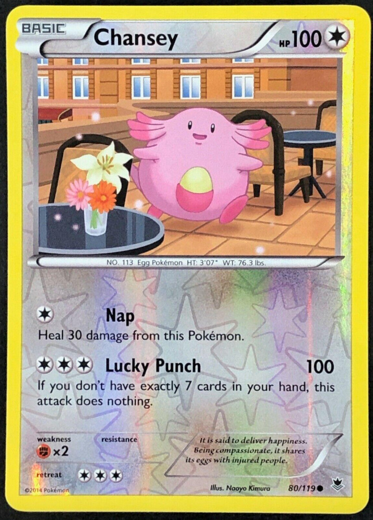 Chansey 80/119 | 2014 | Mint/Near Mint | Reverse HOLO | Phantom Forces Pokemon
