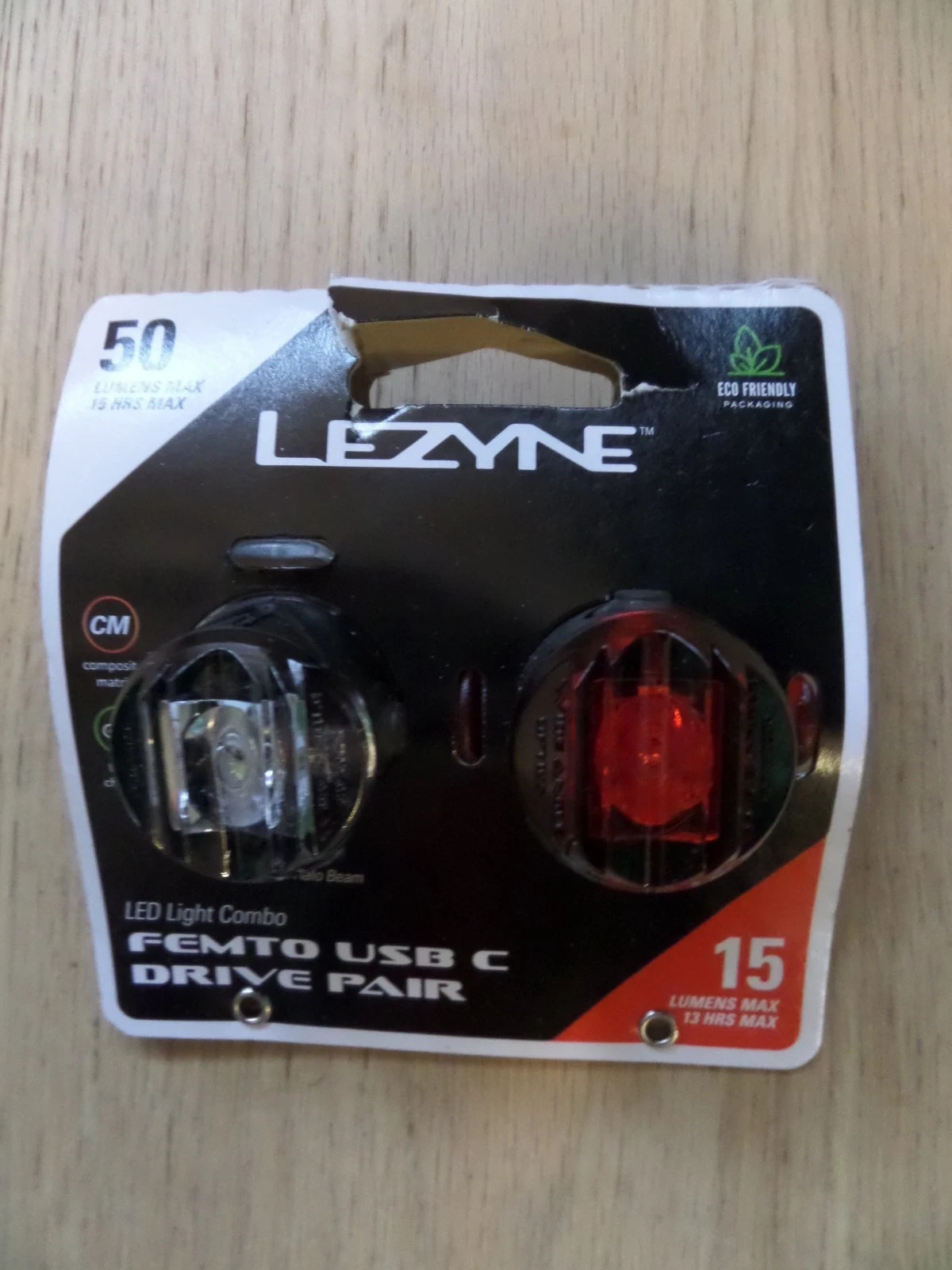 Lezyne Femto USB C Drive Pair LED Light Combo Bike Cycle Light BNIP
