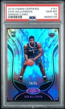 2019-20 Panini Certified Mirror Camo #‘d/25 Zion Williamson Rookie Card PSA 10 