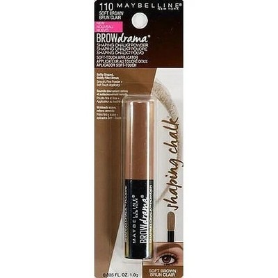 1x Maybelline Brow Drama Shaping Chalk Powder, 110 Soft Brown (0.035 fl oz)