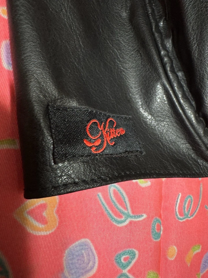 复古魅力内衣人造皮革红色领带文胸胸围 34-38 英寸 XL 小猫性感 — 第 4/4 张图片