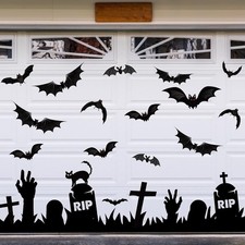 23Pcs Halloween Garage Decoration Magnet Tombstone Cross Bat Refrigerator Decals