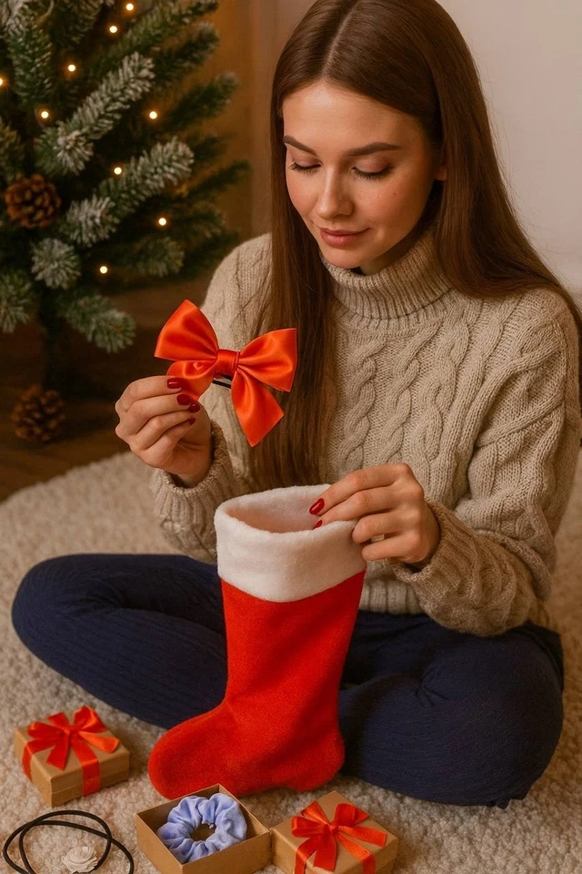 Christmas Advent Calendar 24 Days – Hair Accessories Set, Scrunchies, Bows,Clip - Image 2 of 2