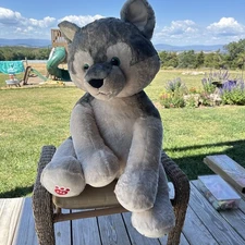 Build A Bear BAB 28” Jumbo Plush Stuffed Animal Wolf Pup Dog Great Wolf Lodge