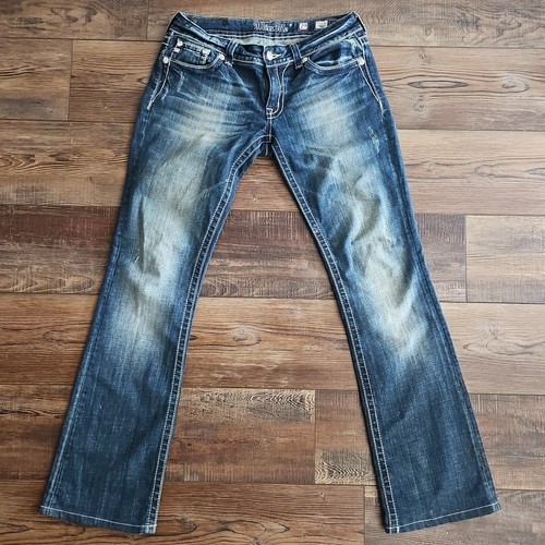 Miss Me Jeans Damen Größe 29 JP533B7 Stiefel bestickt Glitzer Taschen Strass - Bild 2 von 13