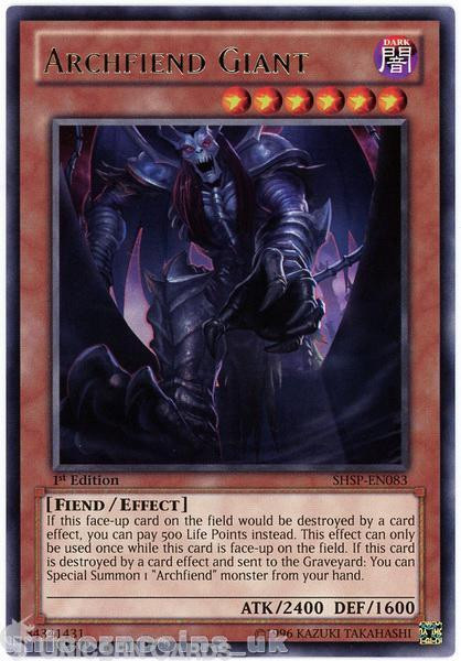 SHSP-EN083 Archfiend Giant Rare 1st Edition Mint YuGiOh Card