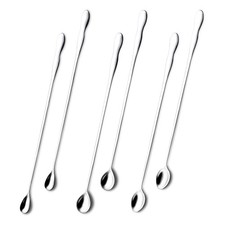 Iced Tea Spoons Long Handle 6 Pcs Stainless Steel Coffee Ice Cream Teaspoons ...