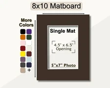 8x10 Matboard for 5x7 photo | Multiple Colors | Acid Free matting for framing