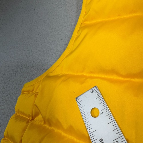 Lands End Men Extra Large Yellow High Vis Full Zip Down Jacket Gilet Gorpcore - Picture 13 of 13