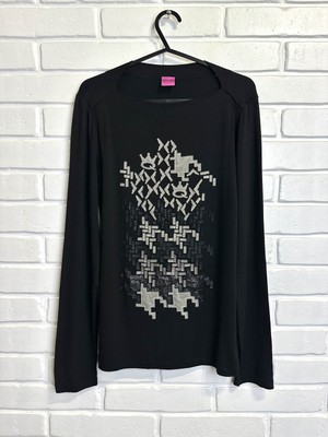 Save The Queen Blouse long sleeve SZ M Top Mesh