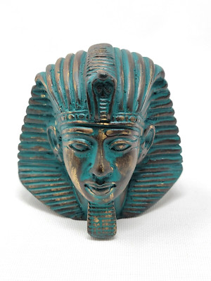 Unique King Tut Mask & Face Of Tutankhamun - Plaster - 3 1/4''