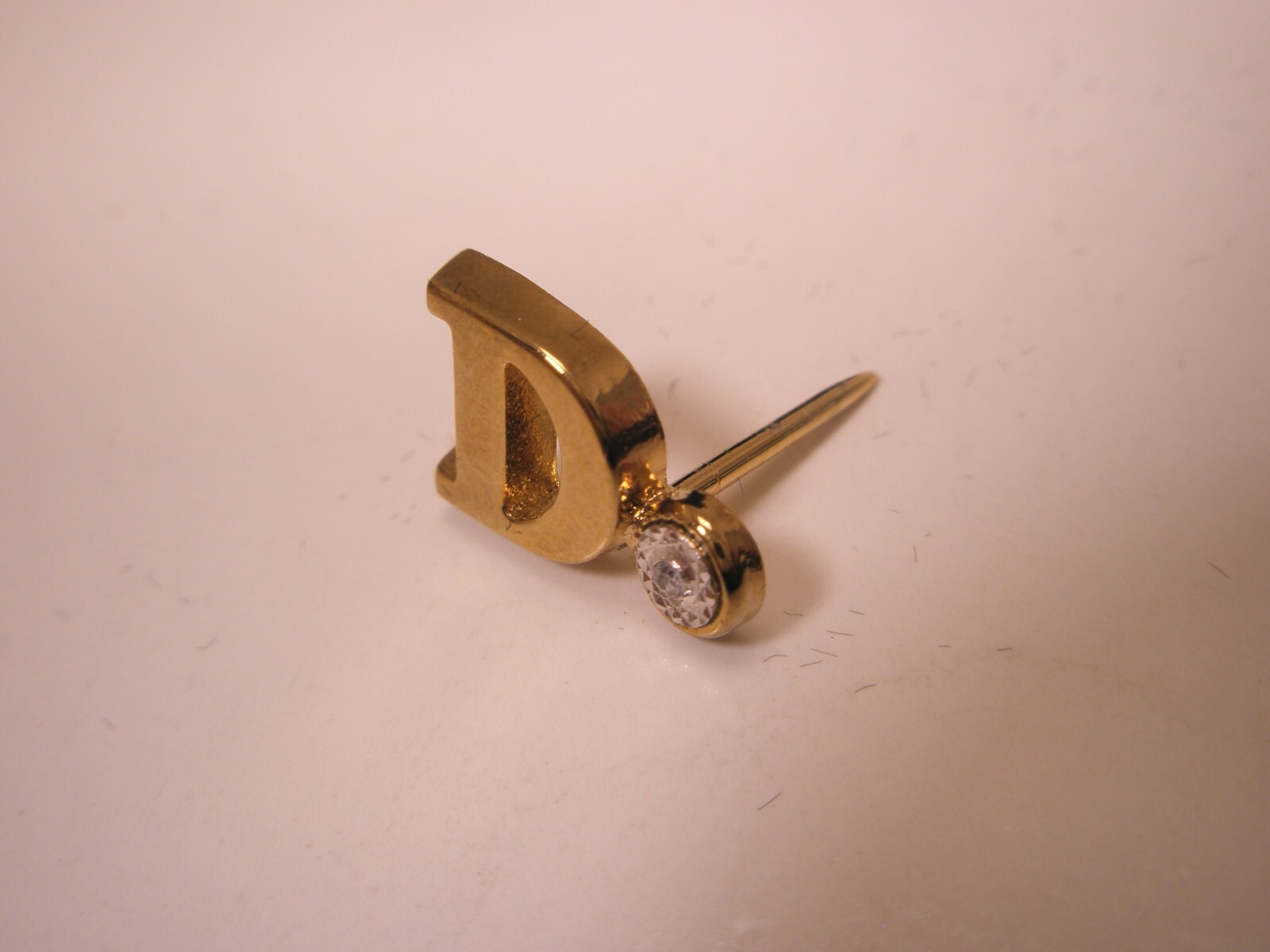 D Monogram White Rhinestone Initial Letter Vintag… - image 6