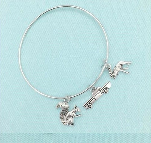 I Love SN Fandom Silver Alloy Charms Expendable Bangle Bracelet. - Picture 3 of 3