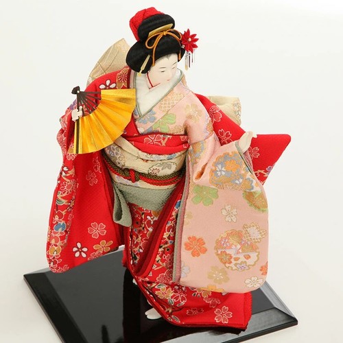 Japanese Doll Size 6 Jukiyo, Premium Yuzen "Kotobuki" Sakura Sensu. - Picture 5 of 10
