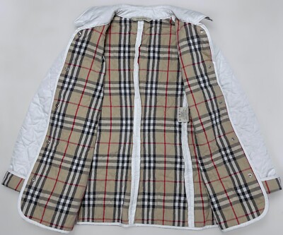 BURBERRY LONDON women's white nova check quilted jacket | Size