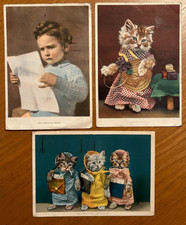 3 Cartoline - Bambino e Gattini -  viaggiate 1941