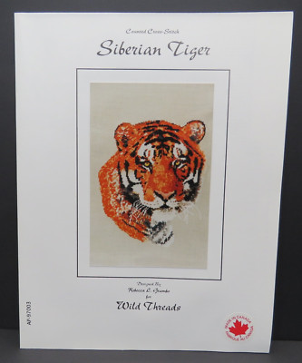 Counted Cross Stitch Pattern 1997 Rebecca Grambo Wild Threads Siberian Tiger
