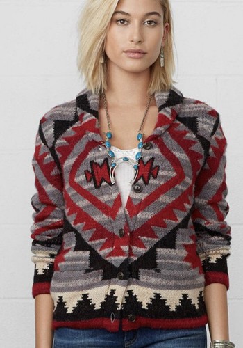 Large Navajo Shawl Cardigan Polo RRL 