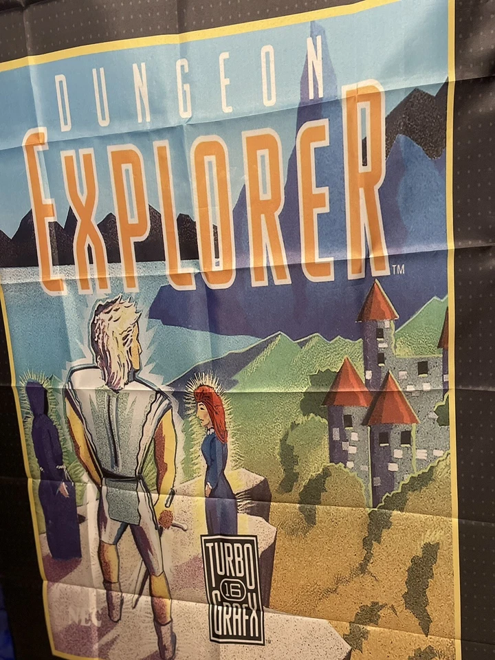 Póster banner Dungeon Explorer 5 pies bandera TurboGrafx 16 1989 RPG TG16 PCENGINE PCE Foto 2 de 3
