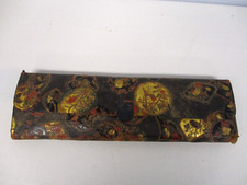 ANTIQUE 1878 CHINESE TOOLED H/PAINTED LEATHER KID LEATHER GLOVE HOLDER w BIRDS