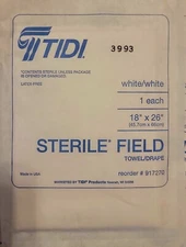 TiDi 18x26" White Sterile Field  (Towel/Drape) #917270