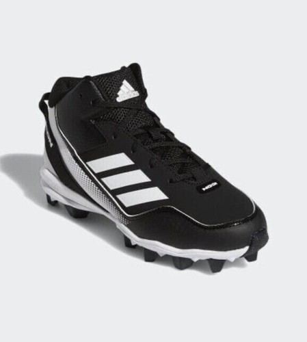 Adidas Icon 7 Mid Baseball Cleats Kids sizes Black White Ironskin S23704 NWT - Picture 2 of 7