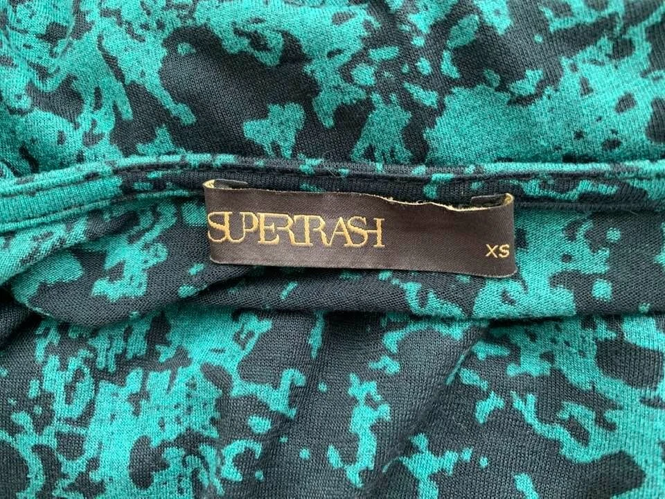 VESTIDO SUPERTRASH NEGRO ESMERALDA CUELLO REDONDO FUNDA DRAPE BURN OUT TALLA XS Foto 3 de 4