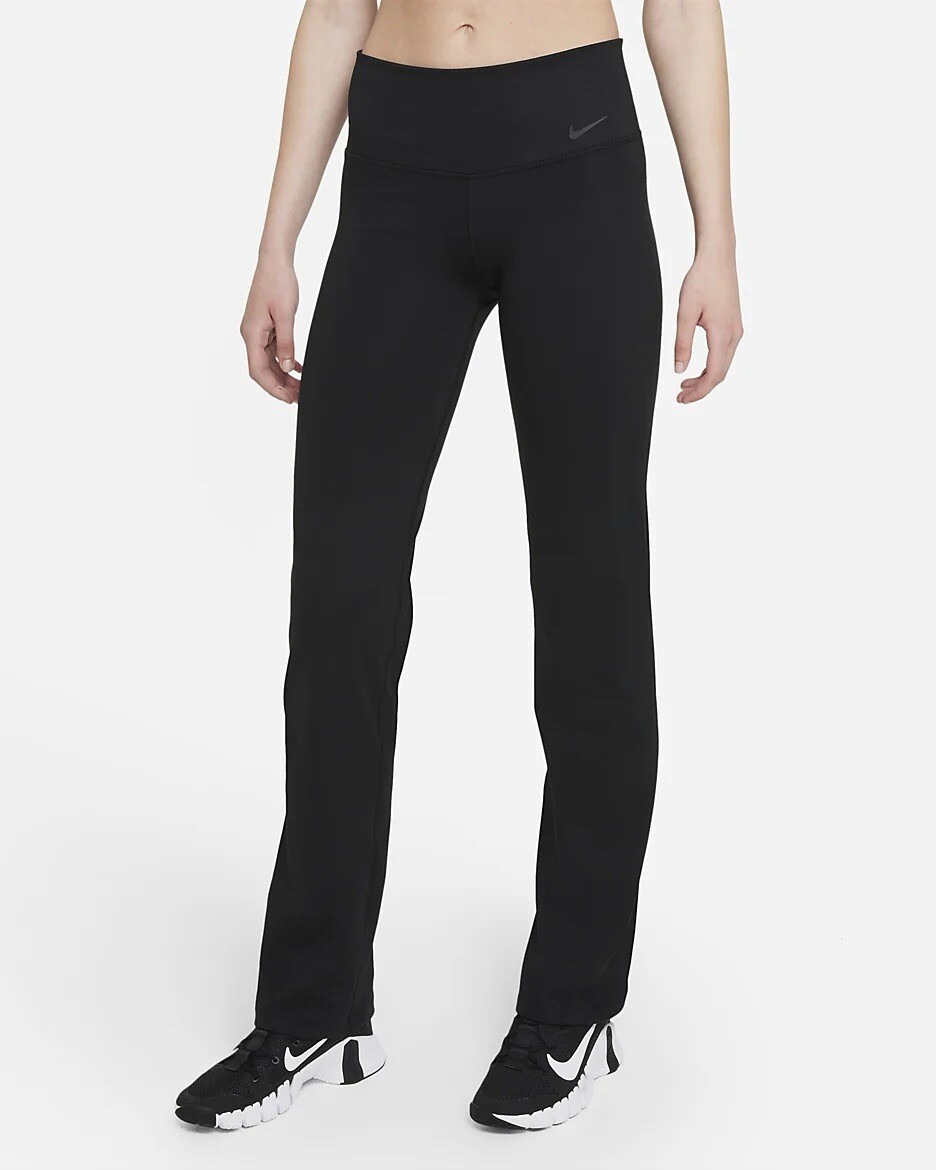 Nike Power Training Pants Women's S Black Straight Leg High Waisted Activewear