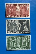 Switzerland 1938-1942 MI 328-330 definitives on gray/green paper MNH VF