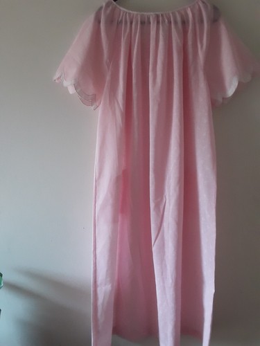Lady Lyn Brunch Coat Womens Size 14 Sleepwear Summer Pink Pockets Buttoned - Picture 9 of 13