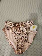 Woman's Gibson Latimer Animal Buckle Swimsuit Bikini Bottoms NWT Size M