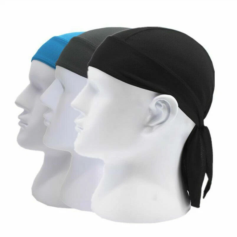 Paquete de 3 gorras calaveras envolventes para la cabeza de motocicleta Durag Du-rag gorro pañuelo de ciclismo Foto 4 de 4