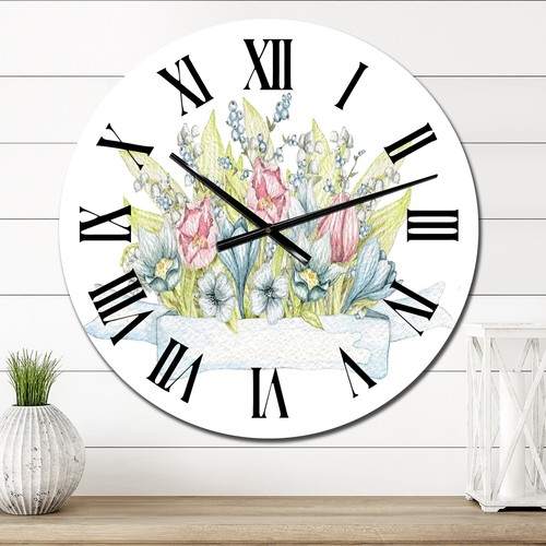 Designart 'Colourful Vintage Spring Flowers Bouquet' Traditional wall