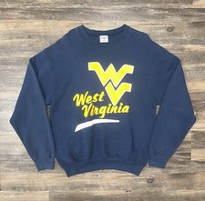 Vintage 90s West Virginia Mountaineers Distressed Sweatshirt Made in USA Sz XL