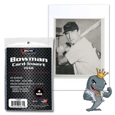 BCW 1948 Bowman Insert Sleeve (4 Packs Of 25) (100 Total) FREE SHIP