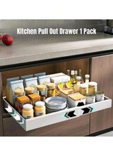 Peel and Stick Pull Out Drawers Adjustable Width Adhesive Drawers for Cabinets