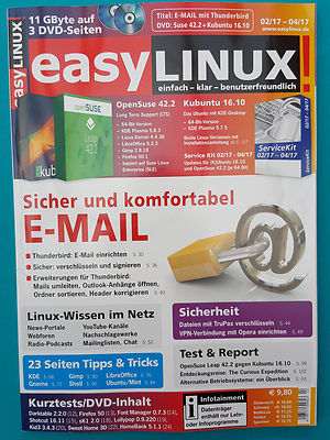 easy Linux 02/2017-04/2017 mit 11GB auf 3 DVD-Seiten  ungelesen 1A absolut TOP 