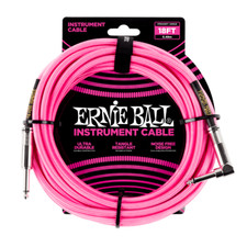 Ernie Ball P06083 Braided Instrument Cable 18 Ft. NEON PINK UPC 749699100379