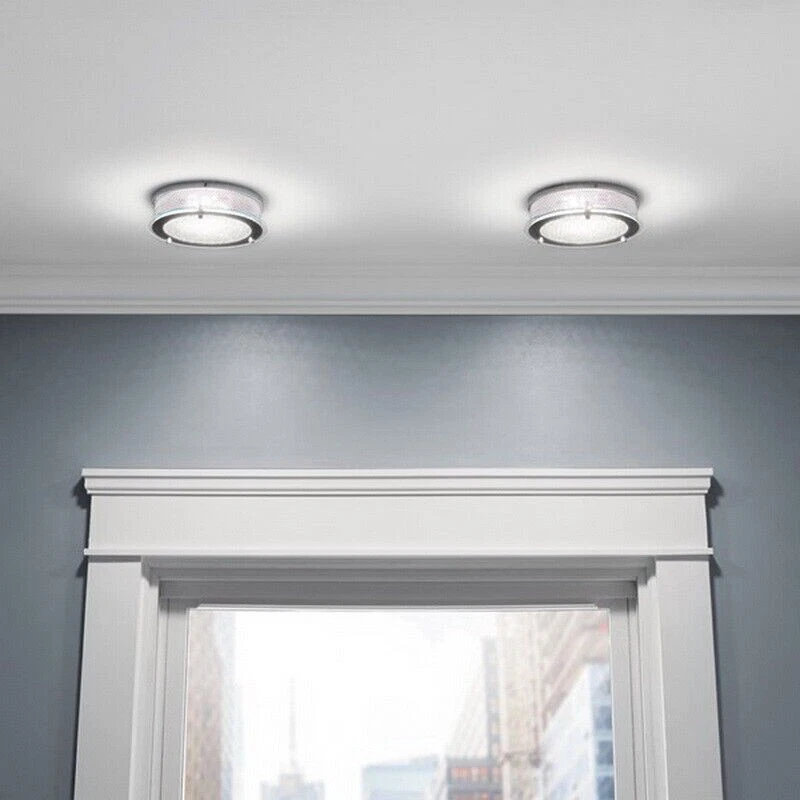 Kichler Chrome Krystal Ice 双安装冲洗安装 Recess 罐盖 LED 灯 — 第 2/2 张图片