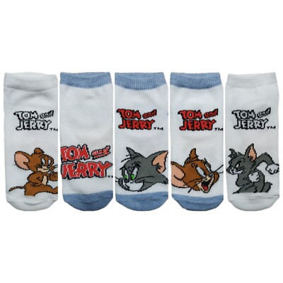 5er Pack Sneaker kurze Socken Tom und Jerry Jungs neu OVP 23-26 27-30