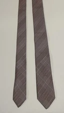 Alexander McQueen Designer Slim Neck Tie 100% Silk Made in Italy Stripe Check