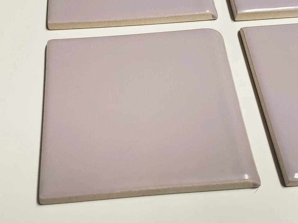 Lote De Colección Años 60 4 Azulejos Cerámicos TILECREST - Lila Púrpura ESQUINA REDONDEADA Bullnose Nuevo de Lote Antiguo Foto 4 de 4