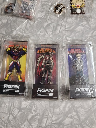 My Hero Academia Figpin Lot 4 All Might Stain Katsuki Bakugo +Keychain 4 - Picture 2 of 9