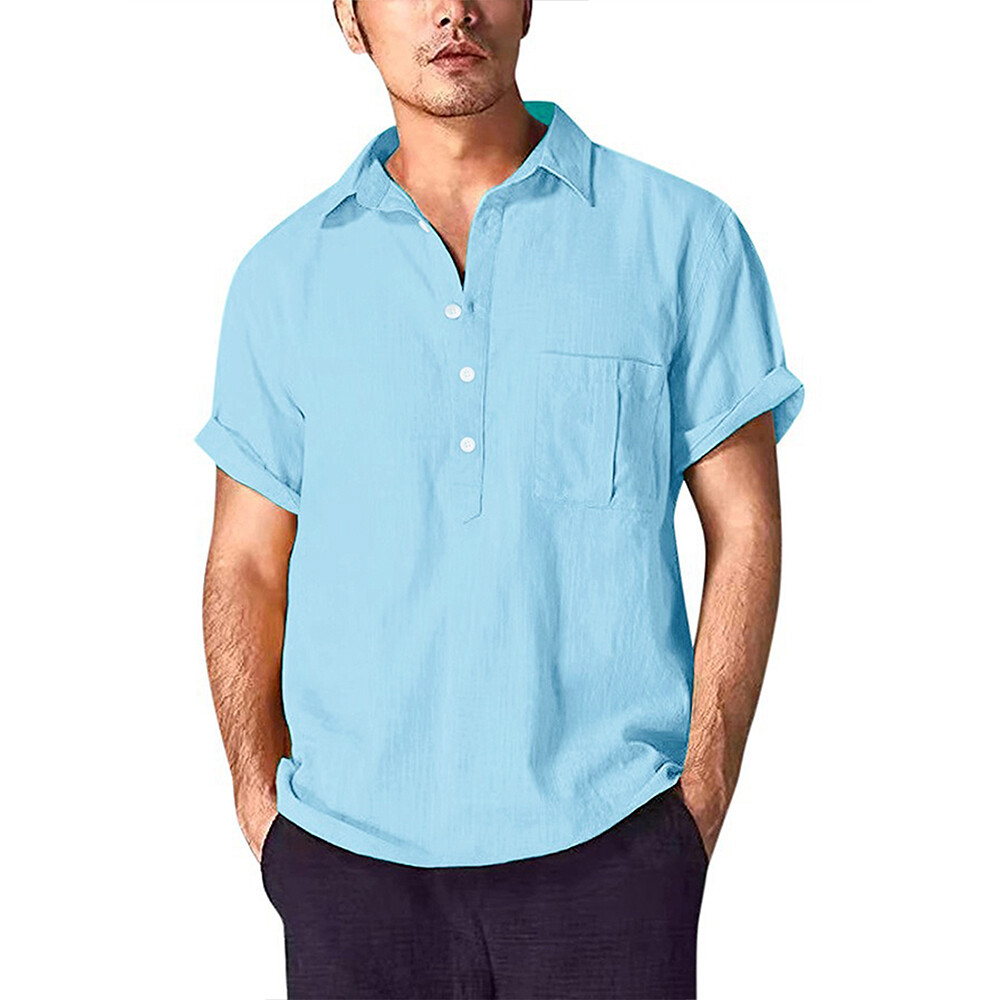 Men's cotton linen polo shirts Outlet
