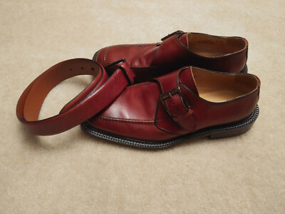 Mercanti Fiorentini Men's Monk Strap Mahogany Brown Dress Shoes WITH BELT!  9 M | eBay