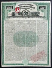 1908 Meksyk: Instytucja Zachęty do Nawadniania - Złota obligacja 100 USD