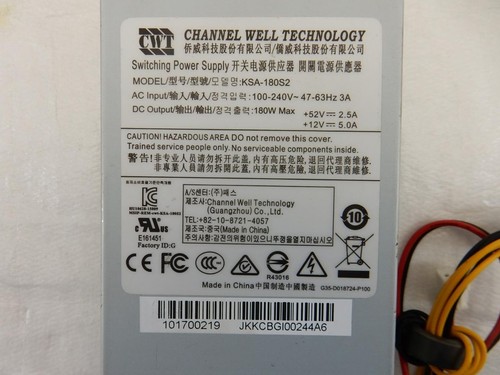 CWT KSA-180S2 12V / 52V NVR PSU LOREX HIKVISION SWANN FLIR POE - Afbeelding 2 van 4