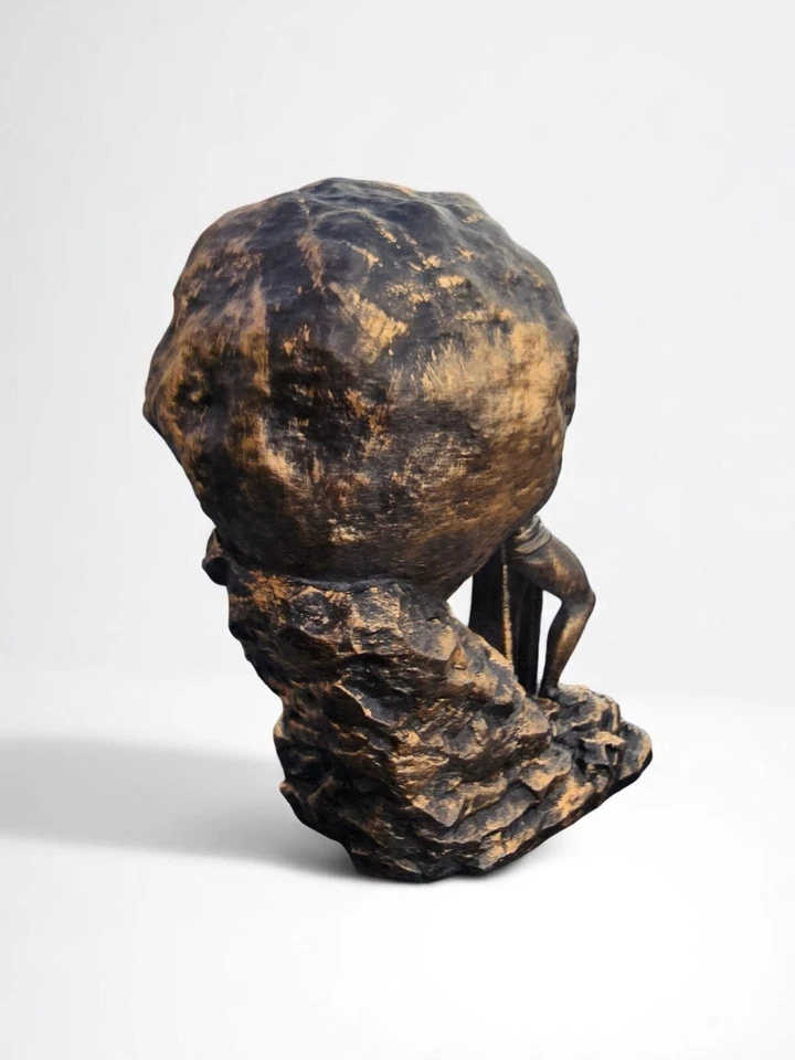 Sisyphus Statue – 3D Printed Mythology Sculpture with Hand-Painted Bronze Finish - Image 3 of 4