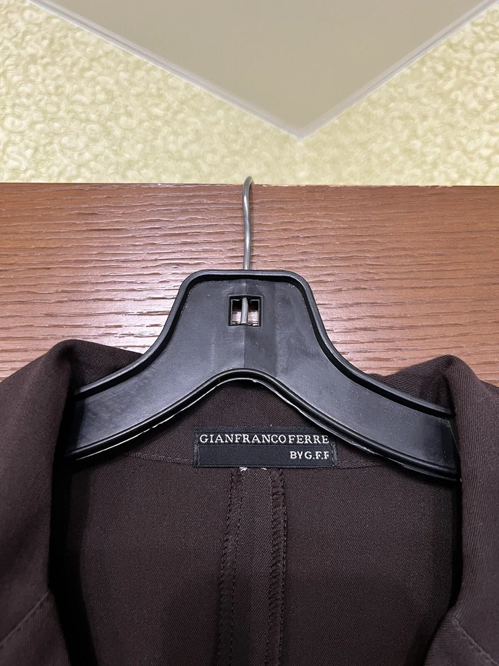 1990’s RARE GIANFRANCO FERRE BY G.F.F BROWN SOLID MIDI LUXURY WOMAN DRESS SZ XL - Image 4 of 4