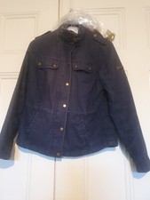 Barbour Denim Motorcycle Jacket Vintage Size Womens Uk 14